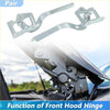 Silver metal front left and right bonnet hinge pair for toyota prius 2010-2015 automotive use