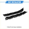 Black plastic front left and right bumper brackets with molded ridges and mounting points for toyota sienna 2011-2020