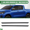 Black rubber weatherstrip pair for front left right door window belt seals fit toyota hilux 2005-2014