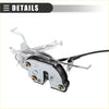 Silver and black metal front left side door lock actuator with lever arm for toyota sequoia 2001-2007 shown from back