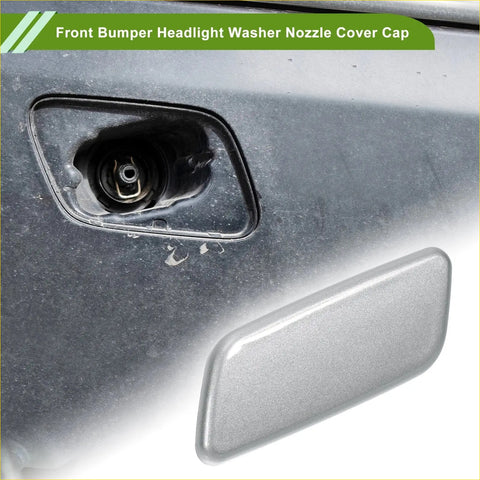 Silver plastic cover cap for front left headlight washer nozzle on toyota prado 2012-2015 bumper