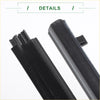 Black plastic front left weatherstrip window seal for toyota sienna 2011-2022 with textured ribbed design and molded connectors