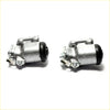 Front left wheel brake cylinder for toyota hilux in silver metal with black rubber seals and threaded fittings