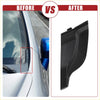 Black plastic door handle cover shown from the back for front left windshield wiper cowl cover toyota prius 2010-2015