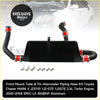 Black aluminum front mount intercooler piping hose kit with red clamps for toyota mark ii 1jz-gte 2.5l turbo 2000-2004