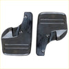 Black plastic front mudflaps with molded ridges and mounting holes for toyota hilux sr5 4x4 2012-2015