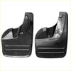Front black plastic mud flaps with matte finish and molded grip ridges for toyota hilux sr5 4x4 2012-2015