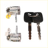 Front pair silver door lock cylinder with black keys and yellow release lever for toyota tacoma 1995 to 2004