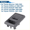 Gray plastic front passenger side interior door handle switch for toyota 4runner 1989-1995 shown from back side