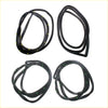 Black rubber weatherstripping seals with green and yellow dots for front rear door of mazda familia glc 323 hatchback 1977-1980