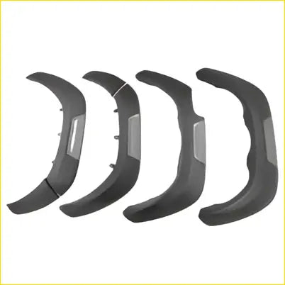 Black curved plastic car door handle trim pieces for front rear fender flares wheel arch on toyota hilux 2015-2023