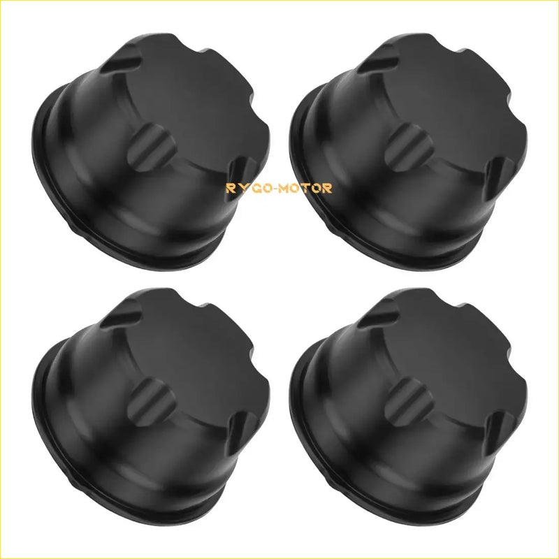 Front and rear wheel caps for Suzuki Ozark 250 LT-F250 2x4 in black matte finish with rugged angular design