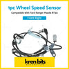 Black coiled abs wheel speed sensor with metallic brackets and gray connector for front right ford ranger pj pk