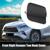 Black plastic front right bumper tow hook cover for toyota highlander 2014-2019 showing back side