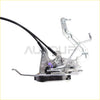 Front right door lock latch assembly for Toyota Sequoia and Tundra silver metal actuator with black cables and purple plastic part