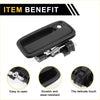 Front right exterior door handle for Toyota Tacoma black plastic with spring-loaded mechanism showing back side