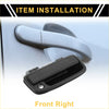 Black plastic front right exterior door handle cover for toyota tacoma 1995 2004 shown from the front side