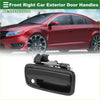 Front right exterior door handle for Toyota Tacoma in gloss black plastic with spring mechanism and mounting hardware visible