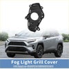 Front right fog light grill for toyota rav4 2019-2023 in black plastic with matte finish and molded ridges