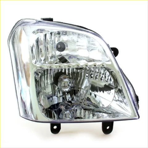 Front right headlight for isuzu d-max luv kb lb holden rodeo gmc with clear rectangular lens chrome housing and black brackets