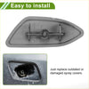 Gray abs plastic front right washer nozzle cover for Toyota Rav4 2010-2012 with molded slots and directional arrows