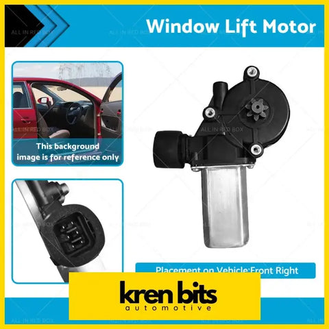 Front right window lift motor 6 pins black and silver with circular gear housing and electrical connector for holden colorado