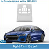 Silver light trim bezel for toyota alphard vellfire 2023-2025 front row with sleek design and durable finish