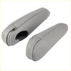 Front seat armrest covers for toyota sienna 2011-2017 in gray leather with stitched detailing and zipper closure
