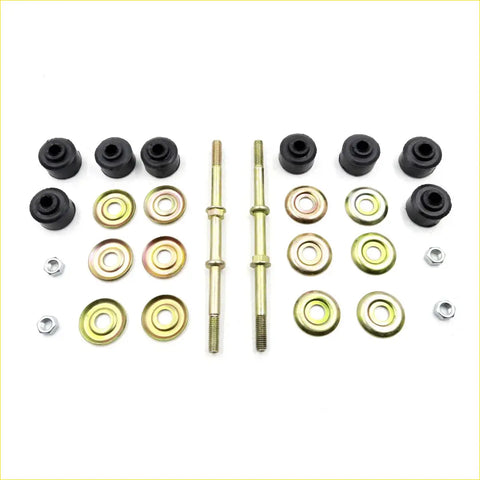 Front stabilizer link rods for toyota hilux with black rubber bushings brass washers and threaded bolts