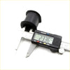 Black rubber front stabilizer shaft bushing for toyota hilux 1979-1983 being measured with digital caliper