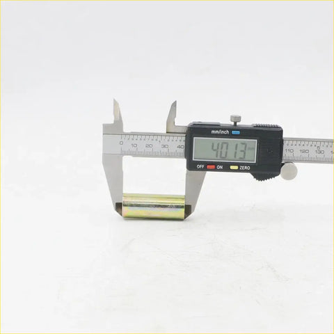 Front tension rod bush for datsun nissan 620 with brass finish metal shown measured at 40.13mm by digital caliper