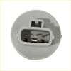 Gray plastic front turn signal light bulb socket plug with three metal contacts for toyota tundra tacoma back side