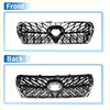 Front upper bonnet bumper grille for toyota land cruiser lc200 with black chrome diamond mesh and central oval cutout