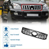 Front upper bonnet bumper grille for Toyota Land Cruiser Prado 2002-2009 black chrome with dynamic geometric pattern and oval cutout