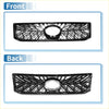 Black plastic front upper bonnet bumper grille for Toyota Land Cruiser Prado 2002-2009 with oval opening and crisscross mesh