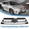 Black and silver front upper bumper grille for toyota highlander 2017-2019 with sleek design and durable finish