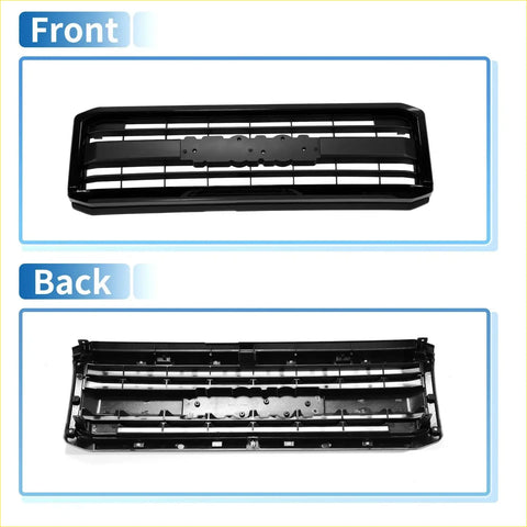 Front upper bumper grille for toyota land cruiser 2007-2012 black plastic with horizontal slats and mounting hardware