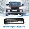 Black front upper bumper grille for Toyota Land Cruiser 2007-2012 with horizontal slats and central emblem slot