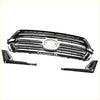 Front upper bumper grille for toyota land cruiser 2016-2023 with chrome finish black accents and central emblem
