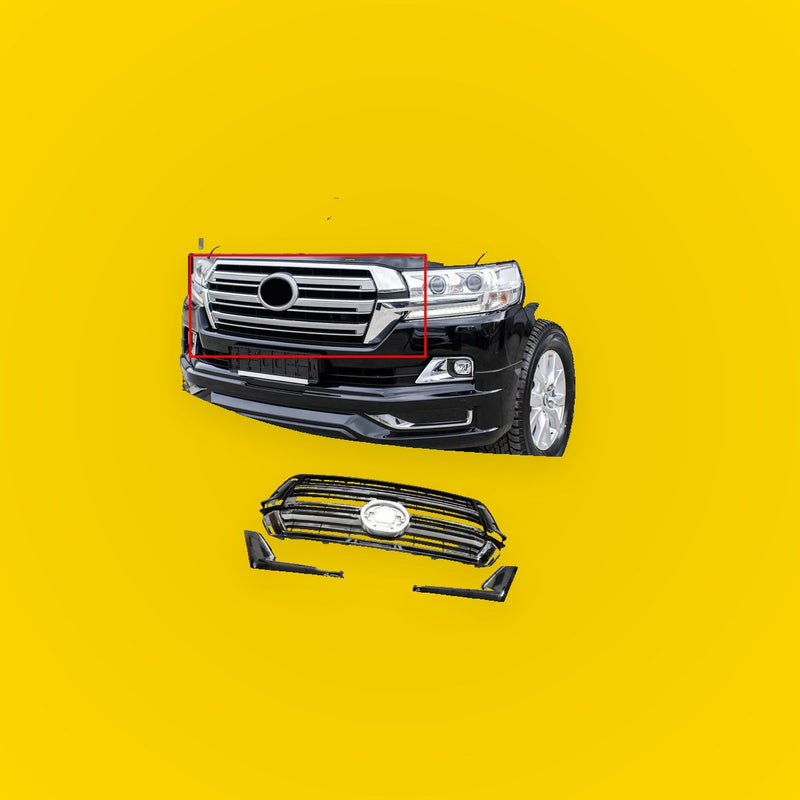 Front Upper Bumper Grille for Toyota Land Cruiser (2016-2023) Chrome