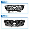 Black glossy plastic front upper bumper grille with diamond mesh and circular opening for Toyota Land Cruiser Prado FJ150 2014-2017