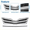 Front upper bumper grille for toyota venza 2013-2015 le in chrome silver tone with black horizontal slats made of abs plastic