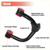 Black coated metal front upper control arm with red rubber bushings and dustproof lid for toyota 4runner