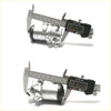 Silver metallic front wheel brake cylinder lhs for toyota hilux 1984-1988 with black rubber parts and digital caliper measuring it