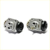 Front wheel brake cylinder rhs for toyota hilux silver metal with black rubber boots and brass fittings 1978-1983