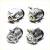 Silver metal front wheel brake cylinder set with black rubber seals and gears for toyota hilux 1984-1988