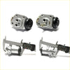 Silver metal front wheel brake master cylinders with black rubber boots and brass fittings for toyota hilux 1984-1988