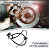 Front wheel brake pad wear sensor for toyota prius 2010-2015 with black rubber-coated cable and plastic connector for driver side