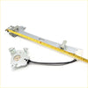 Silver metal front window regulator left side with black wiring and mounting brackets for nissan pathfinder terrano