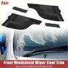 Black plastic front windshield wiper cowl cover extension trim for Toyota Prius fits around wiper arm for sleek finish